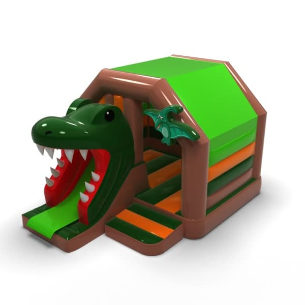 Paszcza dinozaura - dmuchaniec ze zjeżdżalnią - zamek dmuchany do wynajęcia