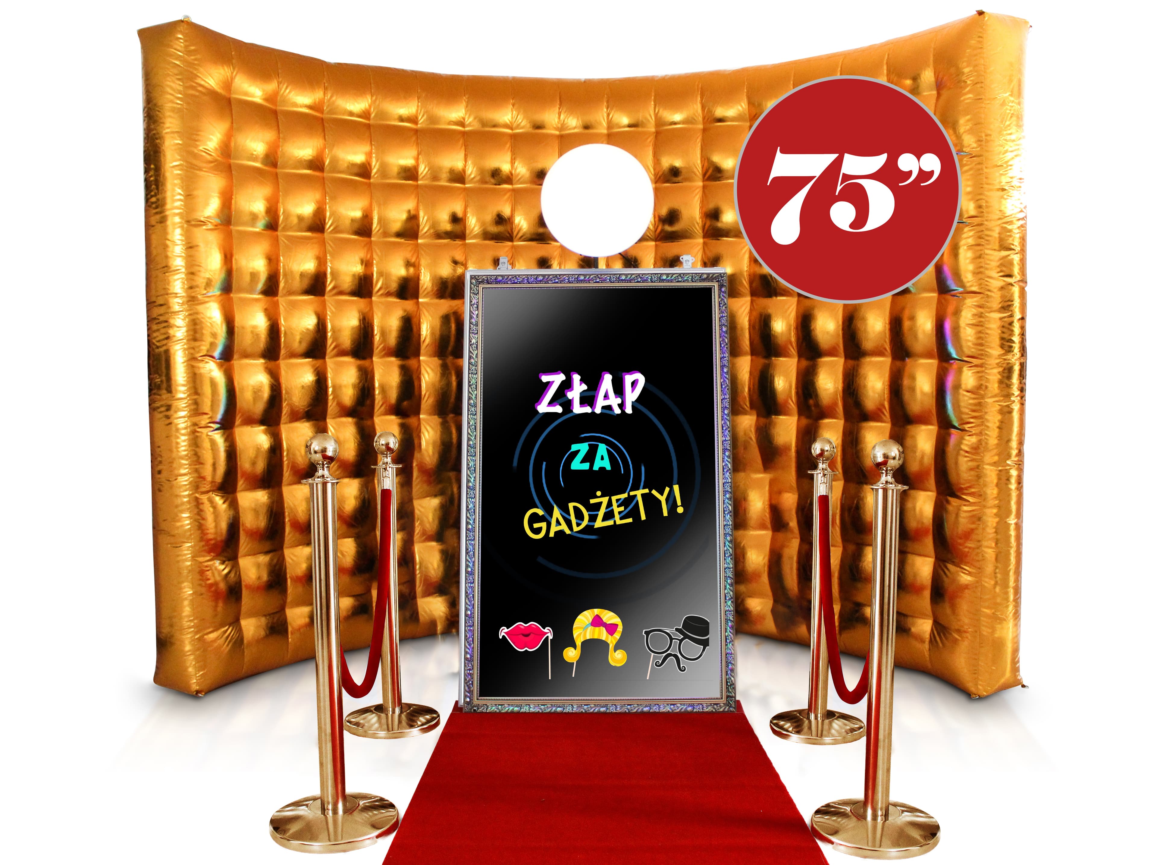 Magic Mirror 75″ - zestaw 5 w 1 - wynajem fotolustro
