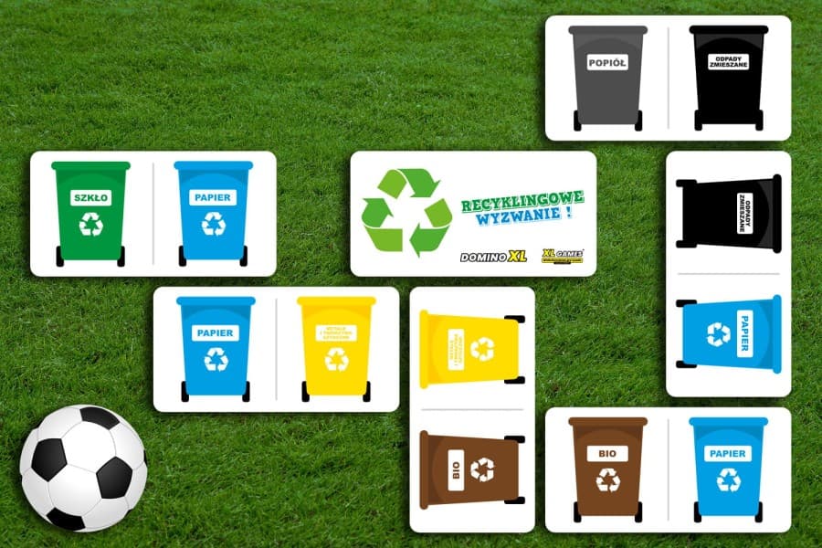 Domino XL - Recyklingowe Wyzwanie (Segregacja Odpadów) - gra XXL do wynajęcia