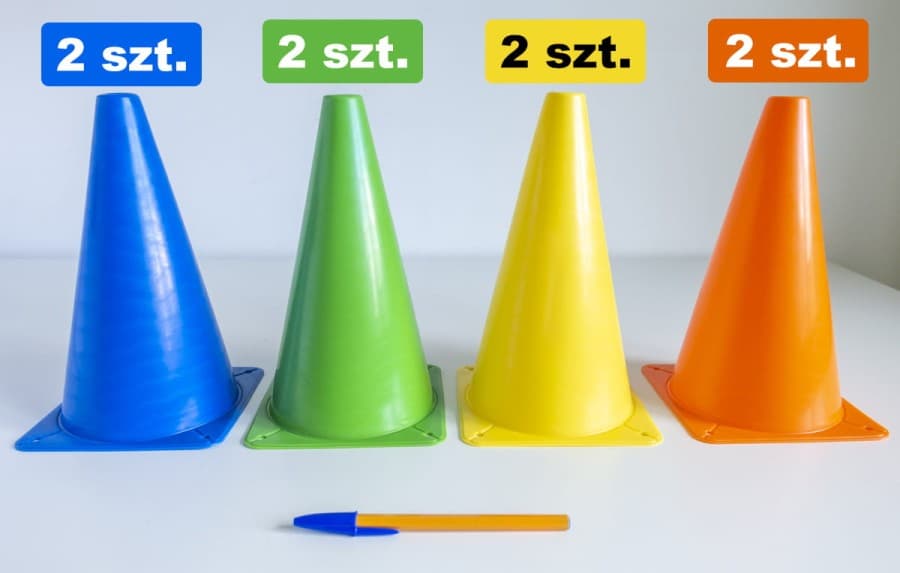 Duże Pionki Pachołki XL - 23 cm wysokości (8 szt.) - gra XXL do wynajęcia