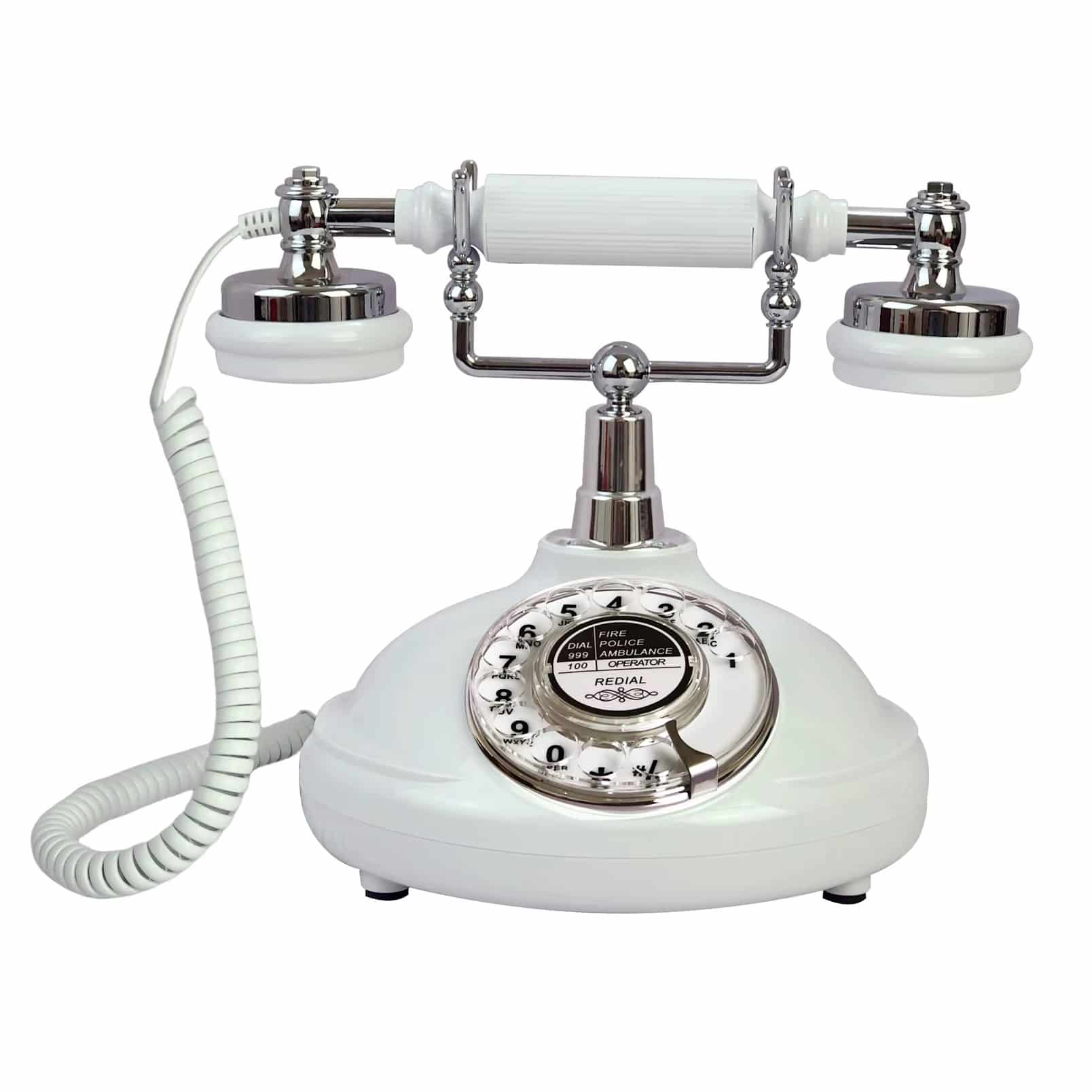 Telefon życzeń Adamatic - biały vintage - wynajem audio guestbook